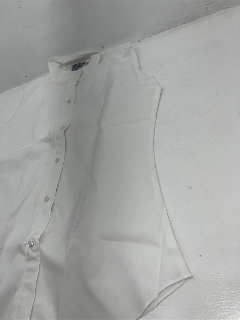 New Women’s White Sleeveless Townana Country English Shirt. 38 G-45