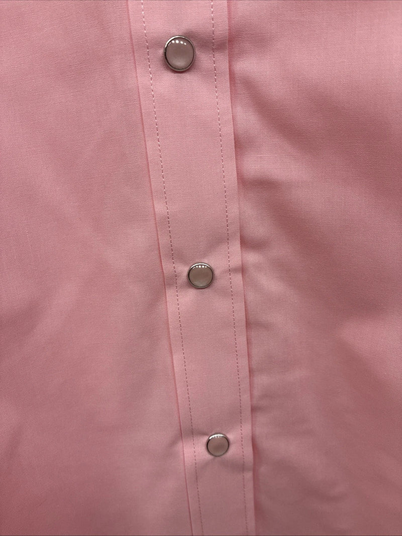 New Women’s White Horse Pink Gem Long Sleeve Pearl Snap Medium KK-95