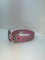 New Pink Genuine Leather Silver Bling L Belt #N3431630 Z-60