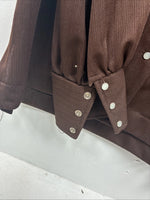 New Women’s Panhandle Slim Brown Long Sleeve Pearl Snap Size 18 KK-13