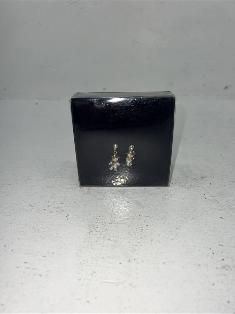 New Women’s Montana Silversmiths Silver Gold Teddy Bear Earrings. ER227 A-39