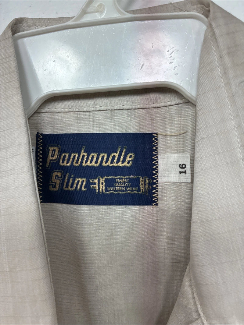 New Women’s Panhandle Slim Tan Long Sleeve Pearl Snap 16 GG-53