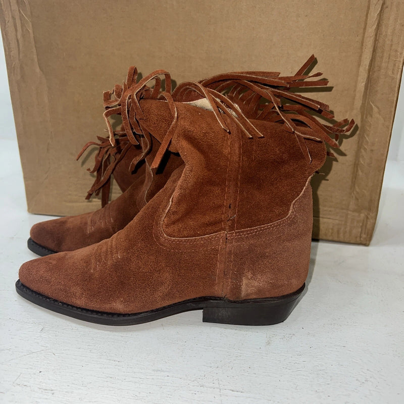 New Women’s brown With Fringe Kenny Rodger’s Cowboy Boots. 5.5 5 1/2 M. 20-47