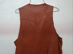 New Men’s Orange Leather Pioneer Wear Vest 46 #10291 L-603