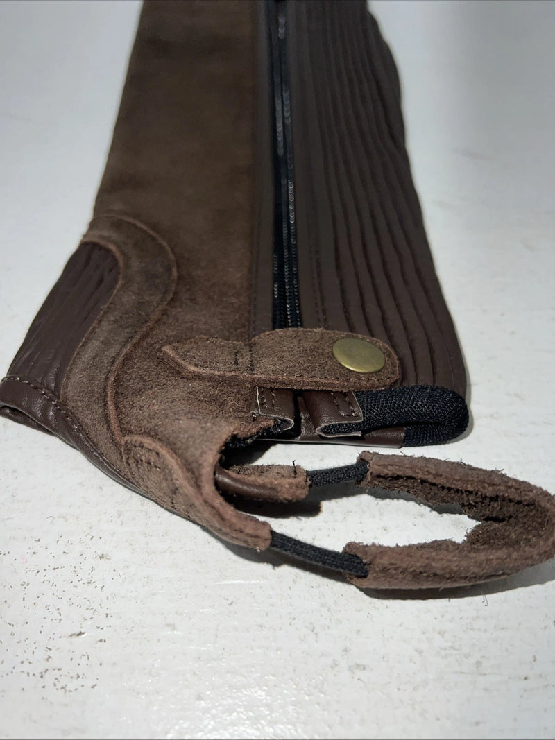 New Brown Ovation Synthetic XS Half Chaps #13237 H-510 