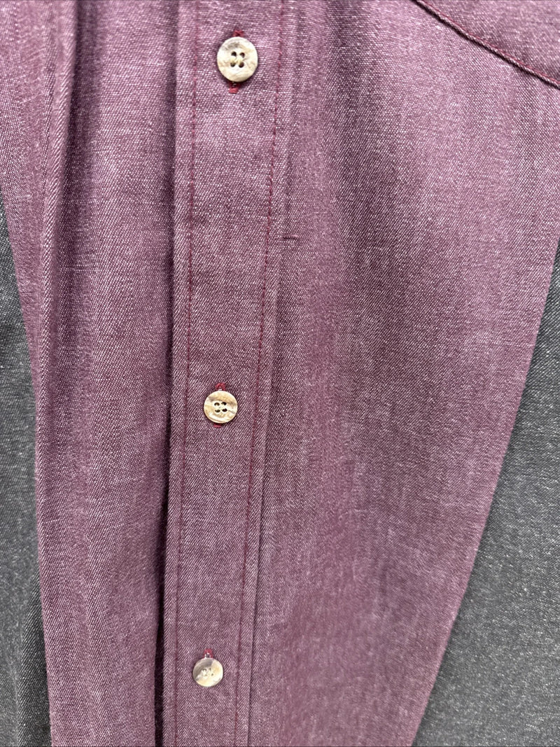 New Men’s Latigo Purple Green Long sleeve button up Medium B-79