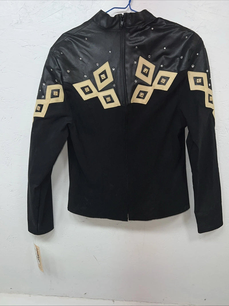 New Women’s Black 1849 Authentic Ranchwear Western Show Shirt XL #3752 UU-33