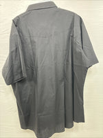 New Men’s ELY cattleman Black Simple Short Sleeve Pearl Snap 2XL H-55
