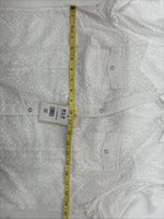 New Women’s Cumberland White Cheetah Print Long Sleeve Pearl Snap Large GG-82