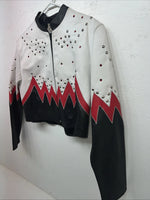 New Women’s 1849 Authentic Ranchwear White Red Short Show Jacket XL WW-27