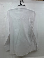 New Men’s ELY Cattleman White Long Sleeve Pearl Snap 16.5 X 36 Large CC-38