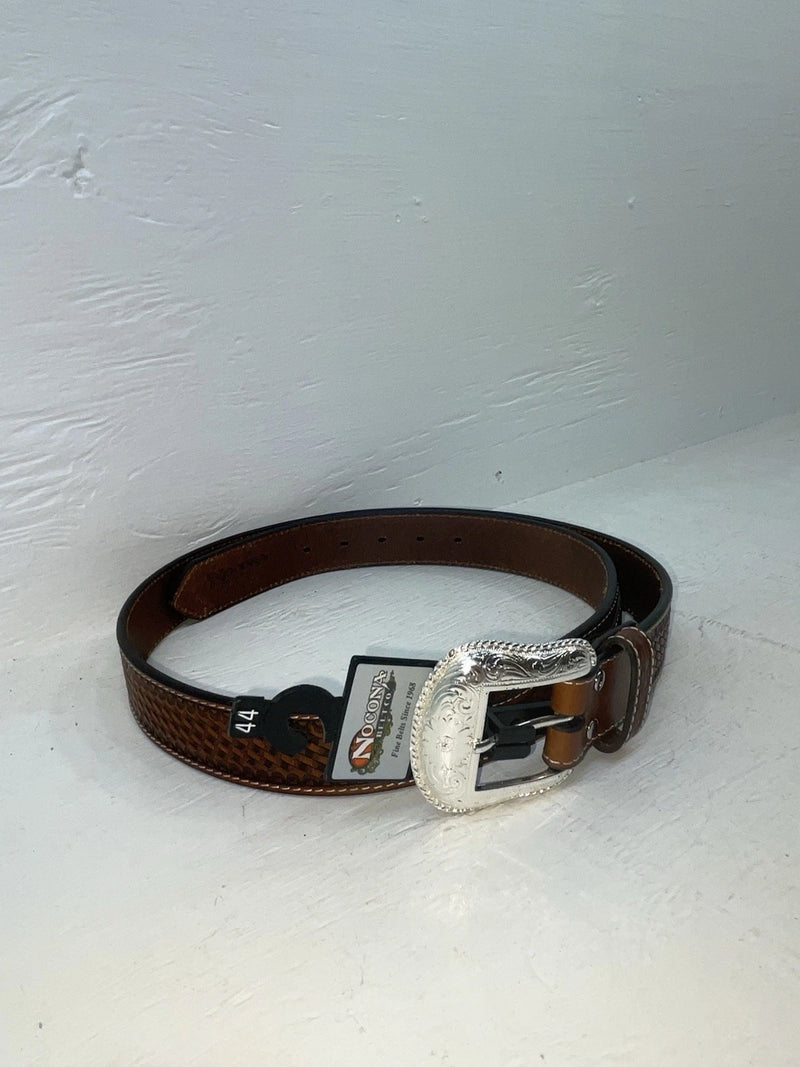 New Brown Genuine Leather Nocona Tooled And Pendent 44” Belt #N2411608 NN-129