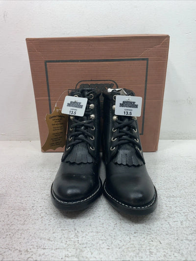 New Kids Black Lace Up Smoky Mountain Cowboy Boots. 3009 C 13.5 13 1/2. 23-58