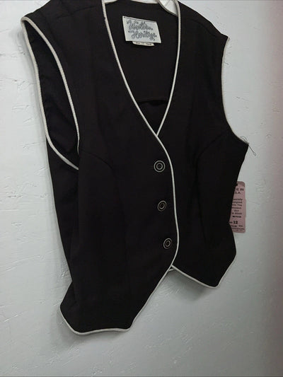 New Women’s Brown Western Heritage Western Show Vest 12 #54708 E-610