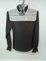 New Women’s Black White Panhandle Slim Long Sleeve Button Up Shirt #3533 3B-24