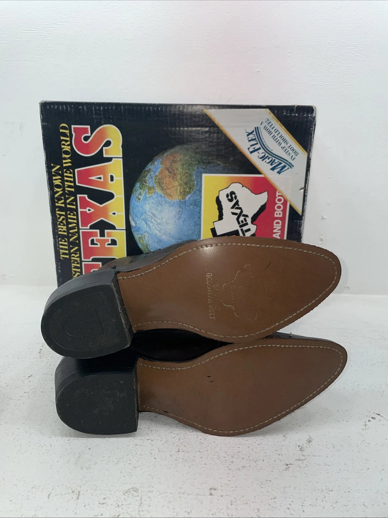 New Men’s Brown Texas Brand Cowboy Boots. 6611 10.5 10 1/2 D. 7-92