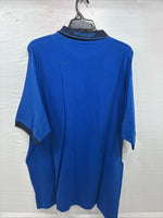 New Men’s Wrangler Blue Black Short Sleeve Polo Shirt XL R-37