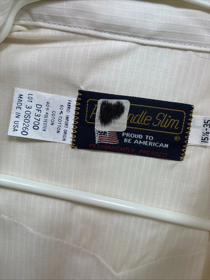 New Men’s Panhandle Yellow Long Sleeve Pearl Snap 15 Medium F-69