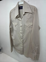 New Women’s Panhandle Slim Tan Long Sleeve Pearl Snap 16 GG-53