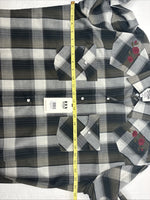 New Men’s ELY Cattleman Green Gray Plaid Long Sleeve Pearl Snap Large X-27