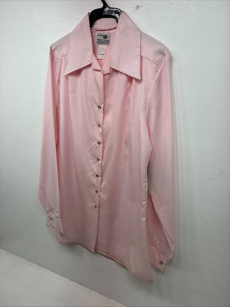 New Women’s Dickson Jenkins Pink Long Sleeve Pearl Snap Size 36 II-61