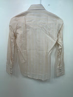 New Women’s Tan Striped ELY Plains Long Sleeve Button Up Shirt 3B-99