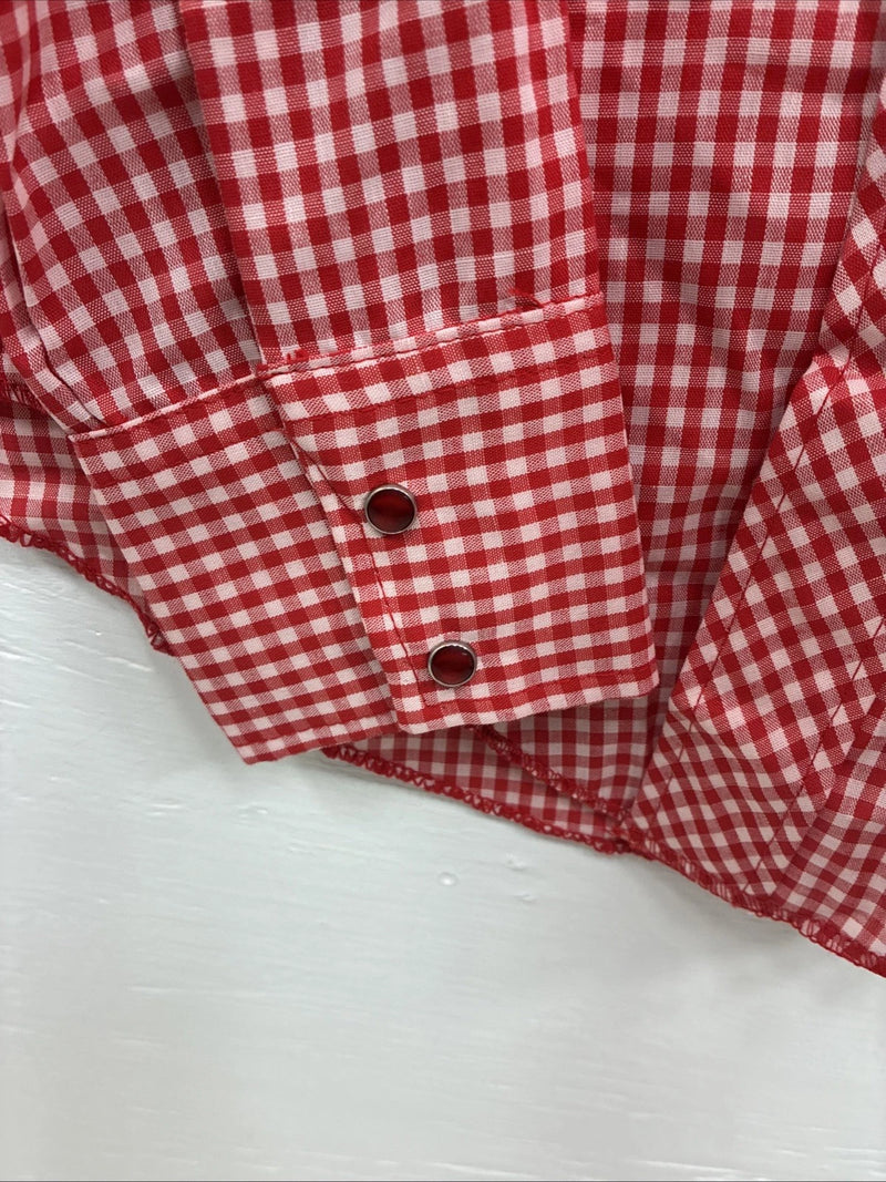 New Kids Dickson Jenkins Red Checker Long Sleeve Pearl Snap Size 16 CC-91