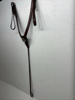 New Dark Oil Brown Genuine Leather Breatcollar With Metal Chest Piece Y-27
