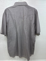 New Men’s Mesquite Gray Orange Stripe Short Sleeve Pearl Snap XL Q-70