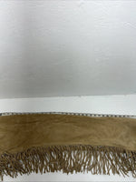 NOS Brown Show Chaps With Fringe Adjustable Waist 32” I-73