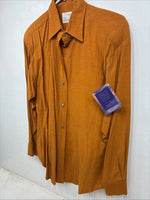 New Women’s Longhorn Orange Long Sleeve Button Up Size Small YY-49