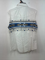 New Women’s Cumberland White Designed Short Sleeve Pearl Snap Medium LL-76