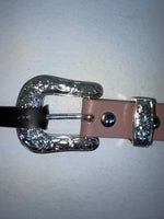 New Pink Genuine Leather Nocona Silver Bling 36” Belt #N1344999 Z-38