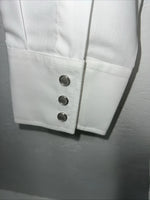 New Mens White ELY Diamond Long Sleeve Pearl Snap Shirt. Large P-56