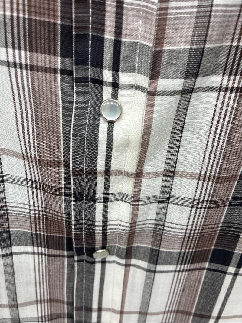 New Men’s ELY Cattleman Multiple Color Flannel Short Sleeve Pearl Snap 4XL E-85