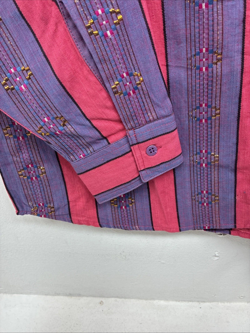 New Women’s Wrangler Pink Purple Long Sleeve Button Up Large LL-41