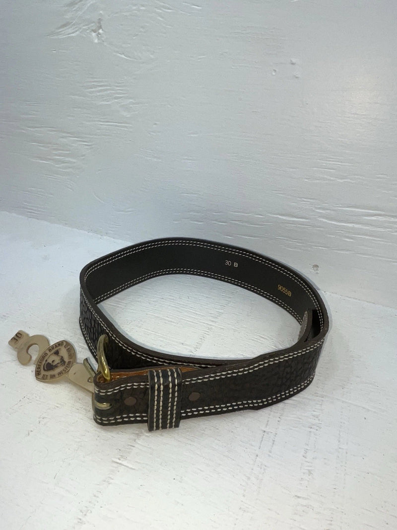New Black Genuine Leather Tex Tan Tooled 30” Belt #955 NN-4