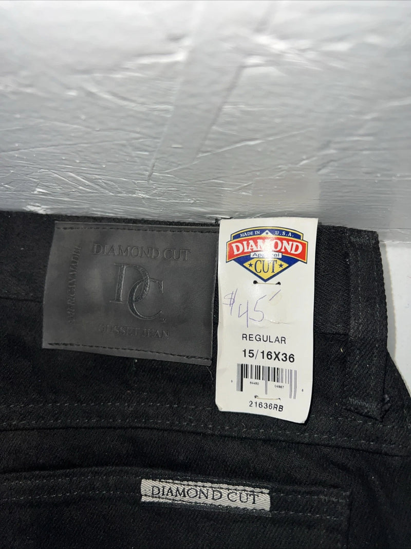New Women’s Black Diamond Cut Regular Fit Denim Jeans. 15/16x36 N-10