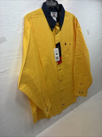 New Men’s PBR Wrangler Yellow Blue Long Sleeve Button Up 2XL T-28