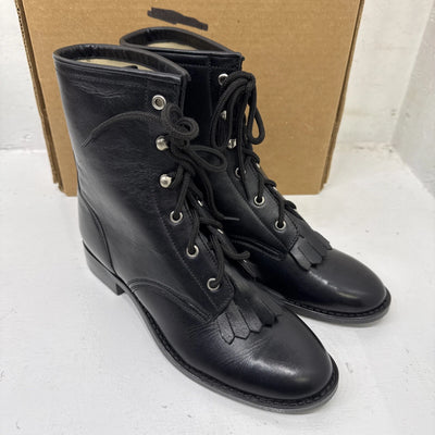 NEW American West Trading Company Cowboy Boots Black Lacer Boot Size 5.5D. 1-14