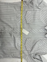 New Women’s White Horse Gray Stripe Long Sleeve Pearl Snap Small DD-117