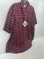 New Men’s ELY Cattleman Pink Short Sleeve Pearl Snap 3XL E-30 