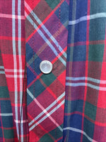 New Men’s ELY Plains Red Blue Plaid Long Sleeve Pearl Snap 16 Large Q-22