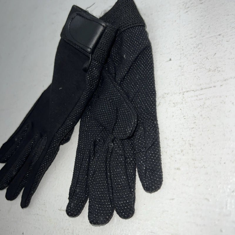 New Black Children Tuff Mate Riding And Show Gloves With Mini Dots XS E-500
