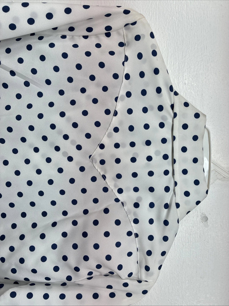 New Women’s Dickson Jenkins Blue Polkadot Long Sleeve Pearl Snap Size 30 MM-58