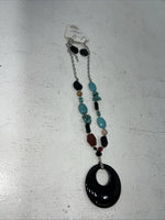 New Women’s Allegro Multicolor Beaded Necklace With Earrings. Lead Free A-89 