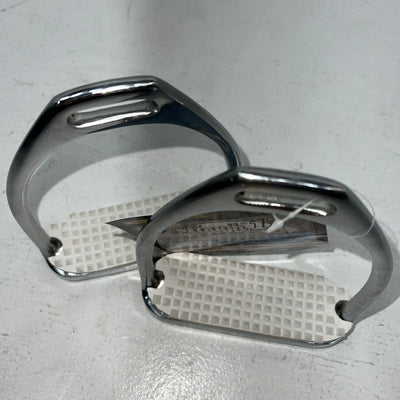 New Tough 1 Chrome Plated Iron 4 1/2” English Stirrups #24-3016 D-503