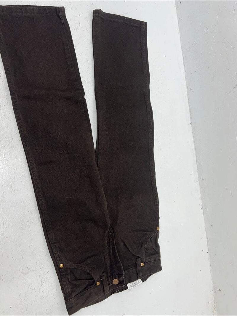 New Boys Brown Wrangler Pro Rodeo Cowboy Cut Denim Jeans. 8 Regular B-23