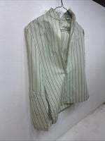 New Women’s Texas Togs Green Stripe Long Sleeve Zip Up Show Shirt Size 32 3B-4
