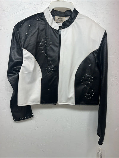 New Women’s 1849 Authentic Ranchwear Black White Short Show Jacket XL WW-35